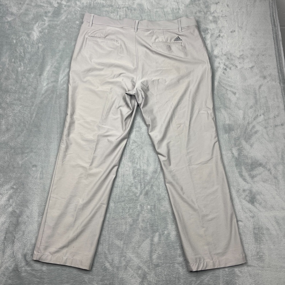 Adidas Chino Pants Mens 38x30 Gray Flat Front Slash Pocket Mid Rise Straight Leg - Picture 2 of 9